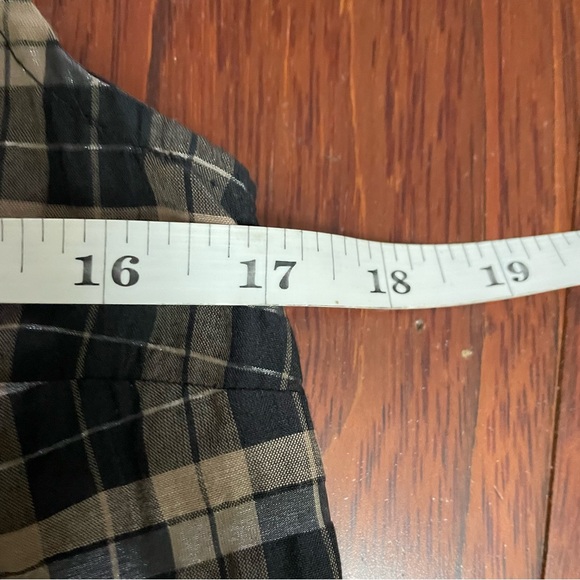 GANNI Seersucker Plaid Check Dress Black Brown Quiet Luxury Classic Sz 38 M B30 - Picture 12 of 13